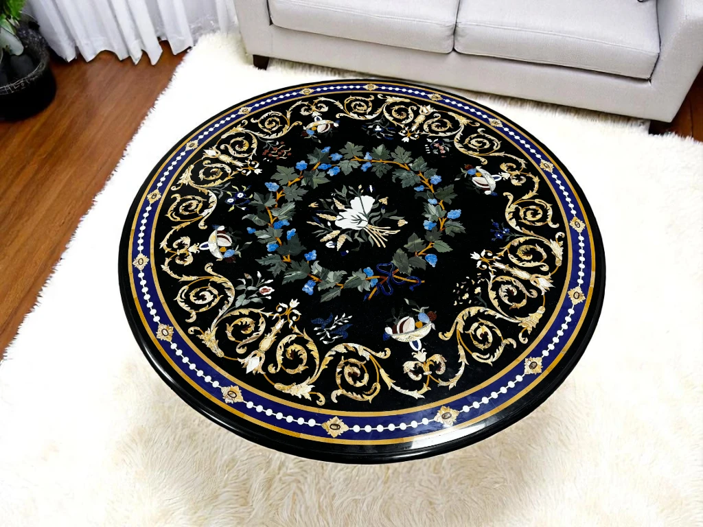 Attractive Coffee Tables with Marble Inlay Will Enhance Your Home